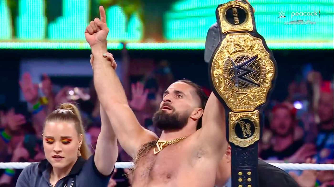 Seth Rollins cashes in Money in the Bank