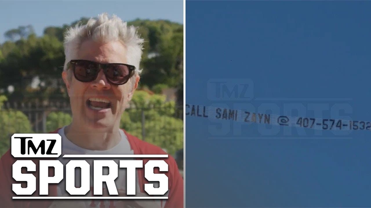 Johnny Knoxville Gets Revenge On Sami Zayn, Shares His Phone Number Via Plane Banner | TMZ Sports