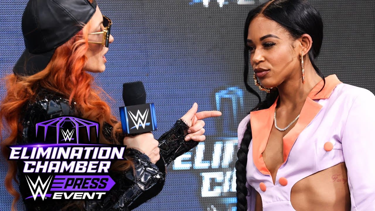Bianca Belair stares down Becky Lynch: Elimination Chamber Press Event