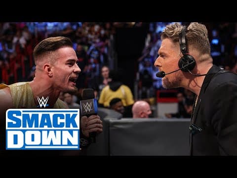 Austin Theory tells Pat McAfee he will be facing him at WrestleMania: SmackDown, March 4, 2022