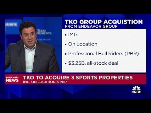 TKO to acquire IMG, Professional Bull Riders and On Location from Endeavor for $3.25 billion