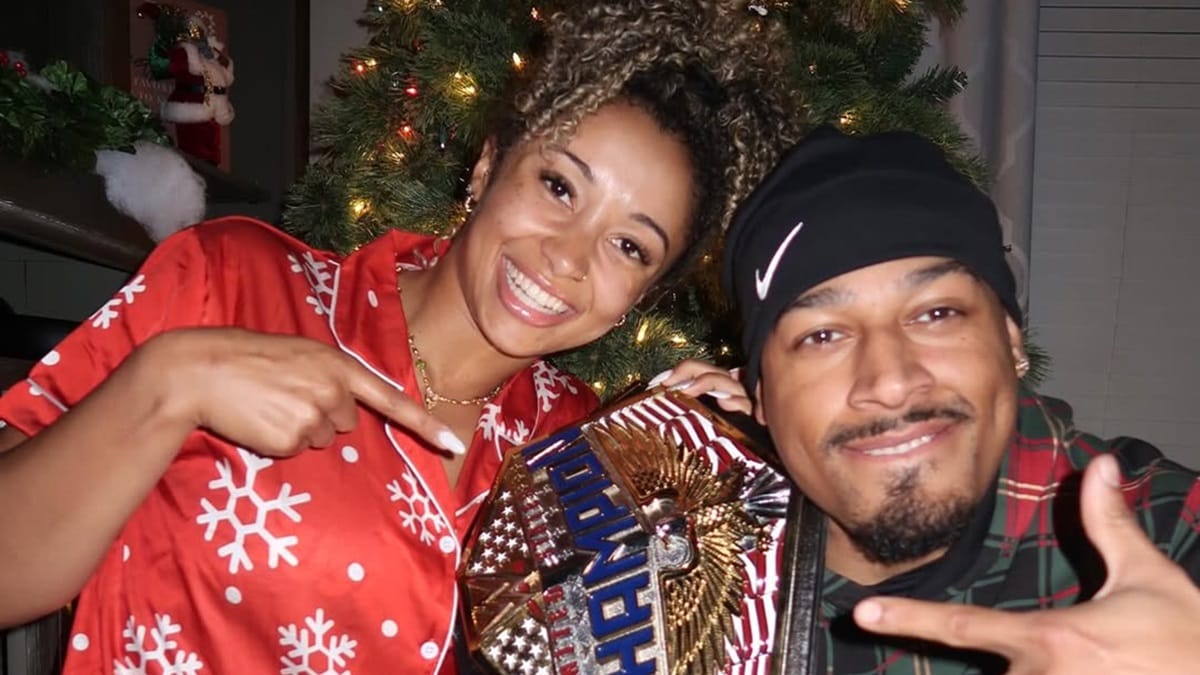 Kelani Jordan and Carmelo Hayes. Photo: Instagram@kelani_wwe