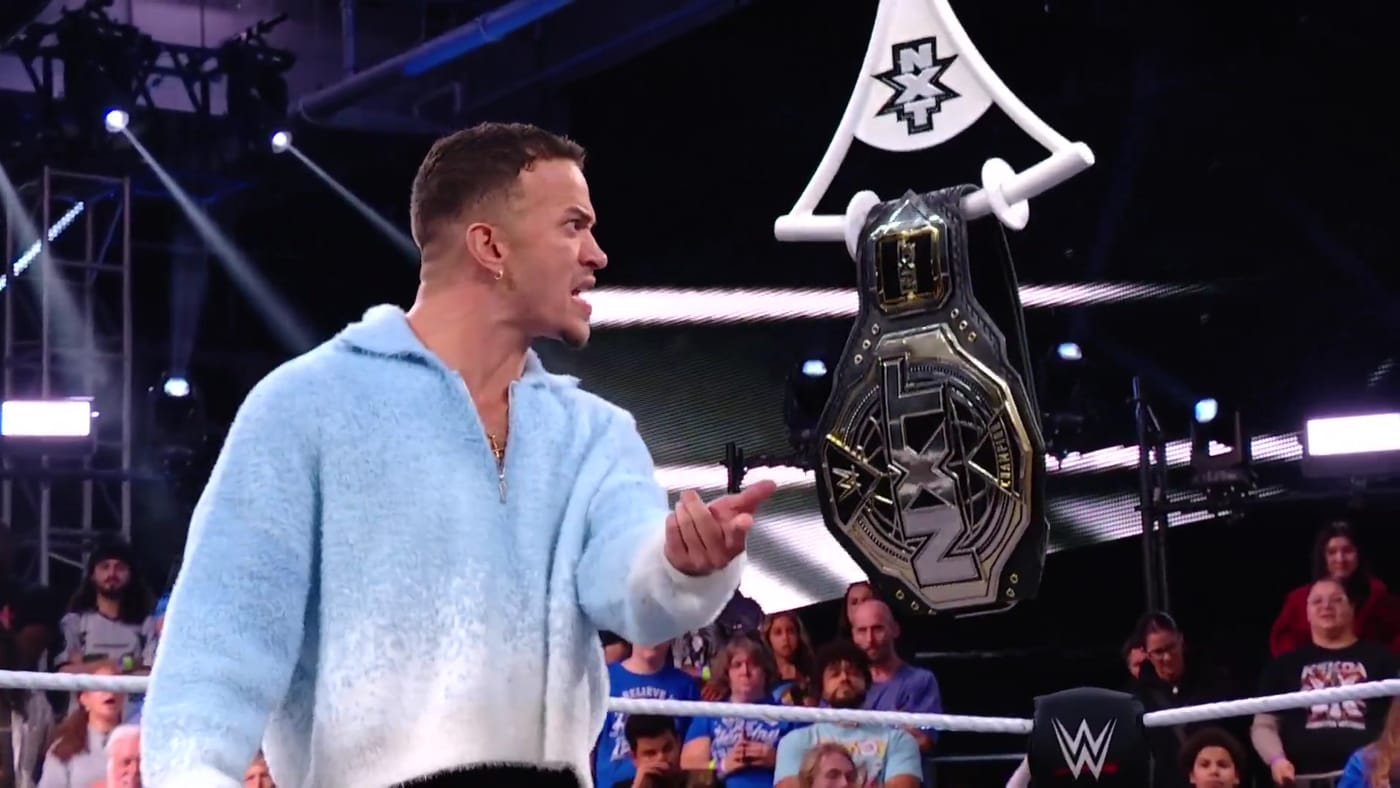 Ricky Saints NXT ladder match. Photo: WWE