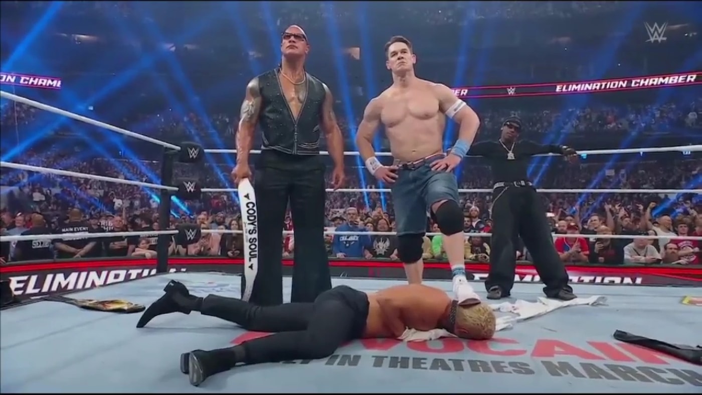 John Cena The Rock and Cody Rhodes