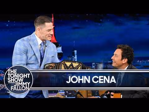 John Cena Surprises Jimmy with WWE Championship Belt, Talks Fear of Heights and Matchbox The Movie