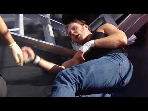 Dean Ambrose's harsh landing onto a ladder: WrestleMania 31 - Intercontinental Championship Match