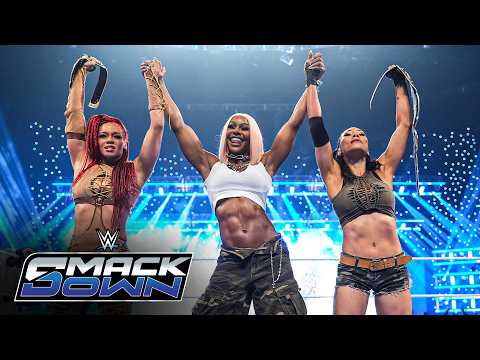 Michin & B-Fab win the WWE Women’s Tag Team Title with Jade Cargill’s help: SmackDown highlights