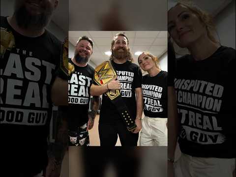 Kevin Owens and Becky Lynch celebrate with Sami Zayn!