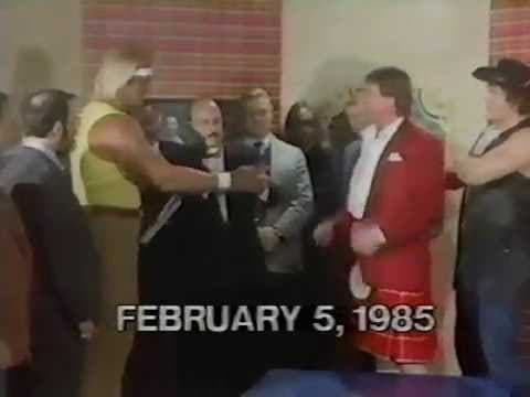 Promos/Contract Signing for War to Settle the Score (02-18-1985)