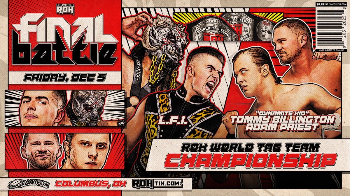ROH Tag Team Titles Vacated Due to Rush Knee Injury, New Champions to Be Crowned at Final Battle